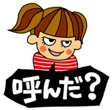 Kawaii girl and a black cat Stickers sticker #3177645