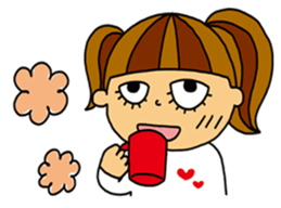 Kawaii girl and a black cat Stickers sticker #3177646