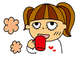 Kawaii girl and a black cat Stickers sticker #3177646