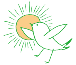 Green bird sticker #3180411
