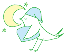 Green bird sticker #3180412