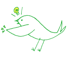 Green bird sticker #3180416