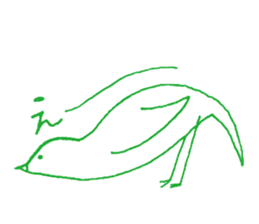 Green bird sticker #3180433