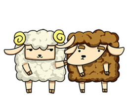Sugar Sheep(White Byi and brown  Joe) sticker #3185200