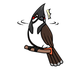 Red-whiskered bulbul bird sticker #3185965