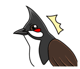 Red-whiskered bulbul bird sticker #3185974
