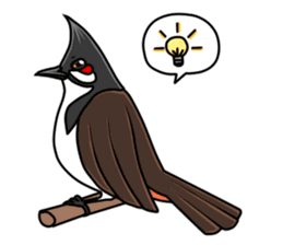 Red-whiskered bulbul bird sticker #3185986
