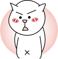 White cat Bunta -Expression .ver- sticker #3191453
