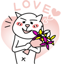 White cat Bunta -Expression .ver- sticker #3191454