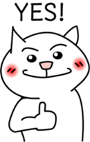 White cat Bunta -Expression .ver- sticker #3191459