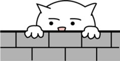 White cat Bunta -Expression .ver- sticker #3191471