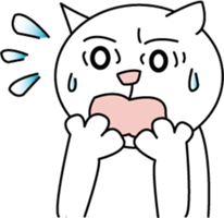 White cat Bunta -Expression .ver- sticker #3191472