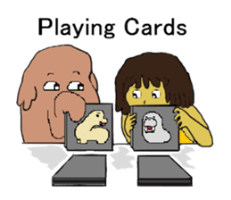 Childhood friends, mammoth and caveboy. sticker #3194174