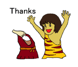 Childhood friends, mammoth and caveboy. sticker #3194192