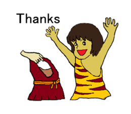 Childhood friends, mammoth and caveboy. sticker #3194192