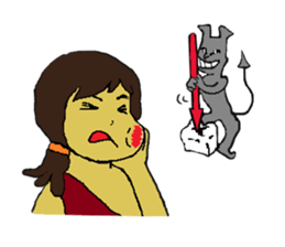 Childhood friends, mammoth and caveboy. sticker #3194197