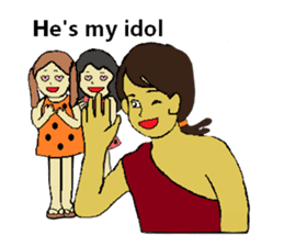 Childhood friends, mammoth and caveboy. sticker #3194199