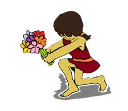 Childhood friends, mammoth and caveboy. sticker #3194202