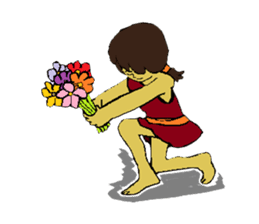 Childhood friends, mammoth and caveboy. sticker #3194202