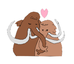 Childhood friends, mammoth and caveboy. sticker #3194210