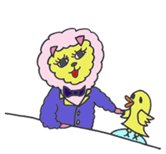 Ms.Pink Sheep and Piyoko the chick ! sticker #3196938