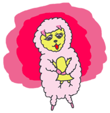 Ms.Pink Sheep and Piyoko the chick ! sticker #3196945