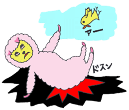 Ms.Pink Sheep and Piyoko the chick ! sticker #3196951