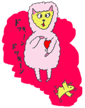 Ms.Pink Sheep and Piyoko the chick ! sticker #3196954