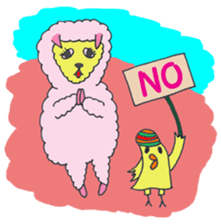 Ms.Pink Sheep and Piyoko the chick ! sticker #3196957