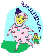 Ms.Pink Sheep and Piyoko the chick ! sticker #3196969