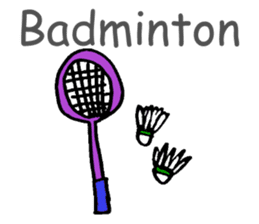 Badminton Cat!! in English sticker #3200411