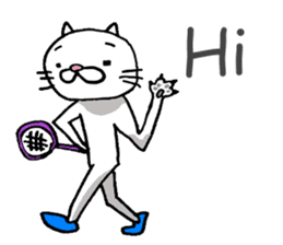 Badminton Cat!! in English sticker #3200412