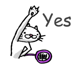 Badminton Cat!! in English sticker #3200413
