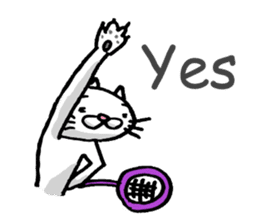 Badminton Cat!! in English sticker #3200413