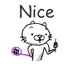 Badminton Cat!! in English sticker #3200422