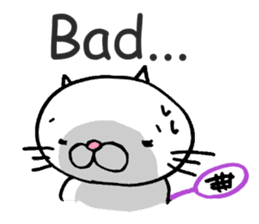 Badminton Cat!! in English sticker #3200423