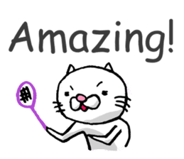 Badminton Cat!! in English sticker #3200424