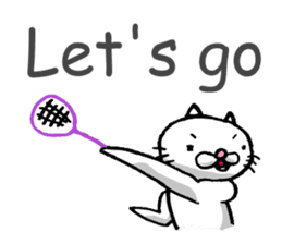 Badminton Cat!! in English sticker #3200430