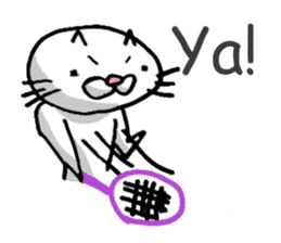 Badminton Cat!! in English sticker #3200431