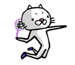 Badminton Cat!! in English sticker #3200443