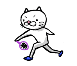 Badminton Cat!! in English sticker #3200444