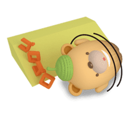 Acorn bear 3D sticker #3202309