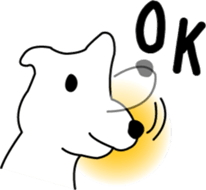 White dog Pochi sticker #3202820