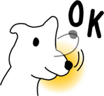 White dog Pochi sticker #3202820