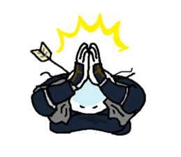 Fleeing, bloody samurai sticker #3203214