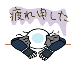 Fleeing, bloody samurai sticker #3203226