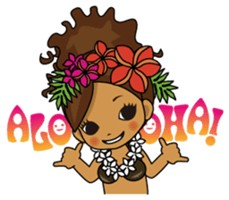 Hula Lehua Hawaiian sticker R sticker #3211307