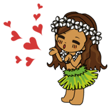 Hula Lehua Hawaiian sticker R sticker #3211310