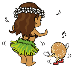 Hula Lehua Hawaiian sticker R sticker #3211311