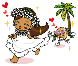 Hula Lehua Hawaiian sticker R sticker #3211312